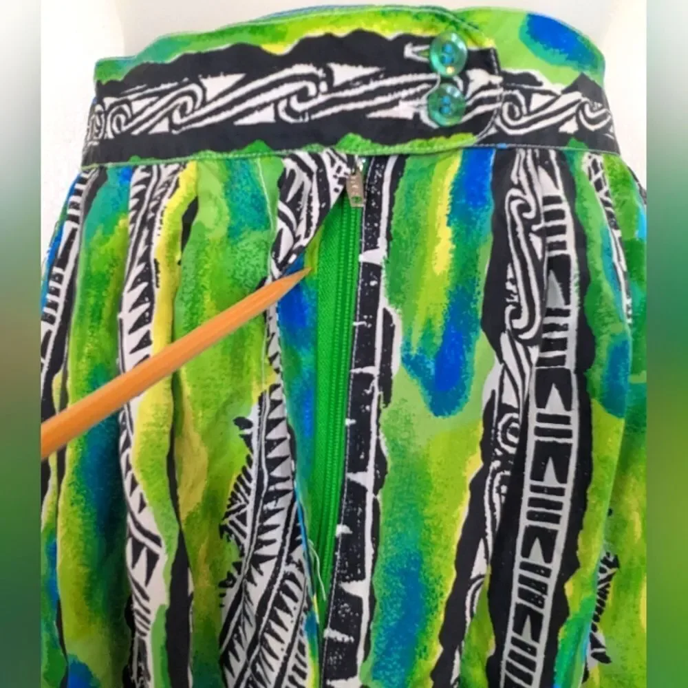 VTG Hattie Carnegie Silk 80s Maximalist Summer Art to Wear Beachy Coastal Shorts